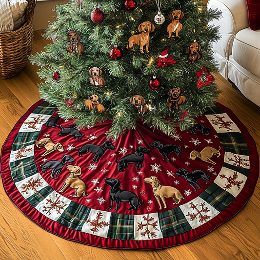 Darling Doxie Delight Christmas Quilted Tree Skirt NCU0DK1690