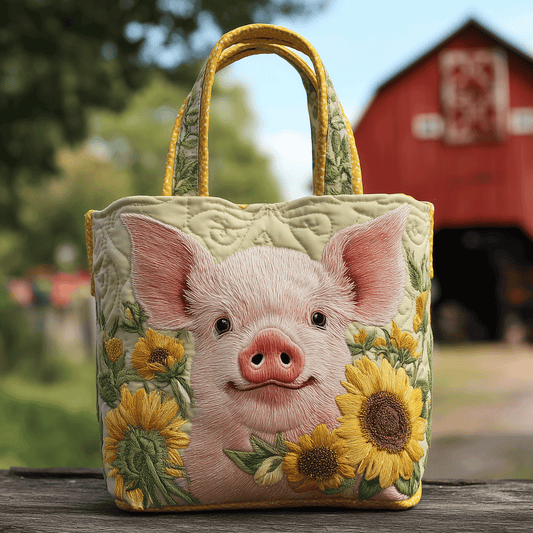 Darling Pig Quilted Tote Bag NCU0TH2766