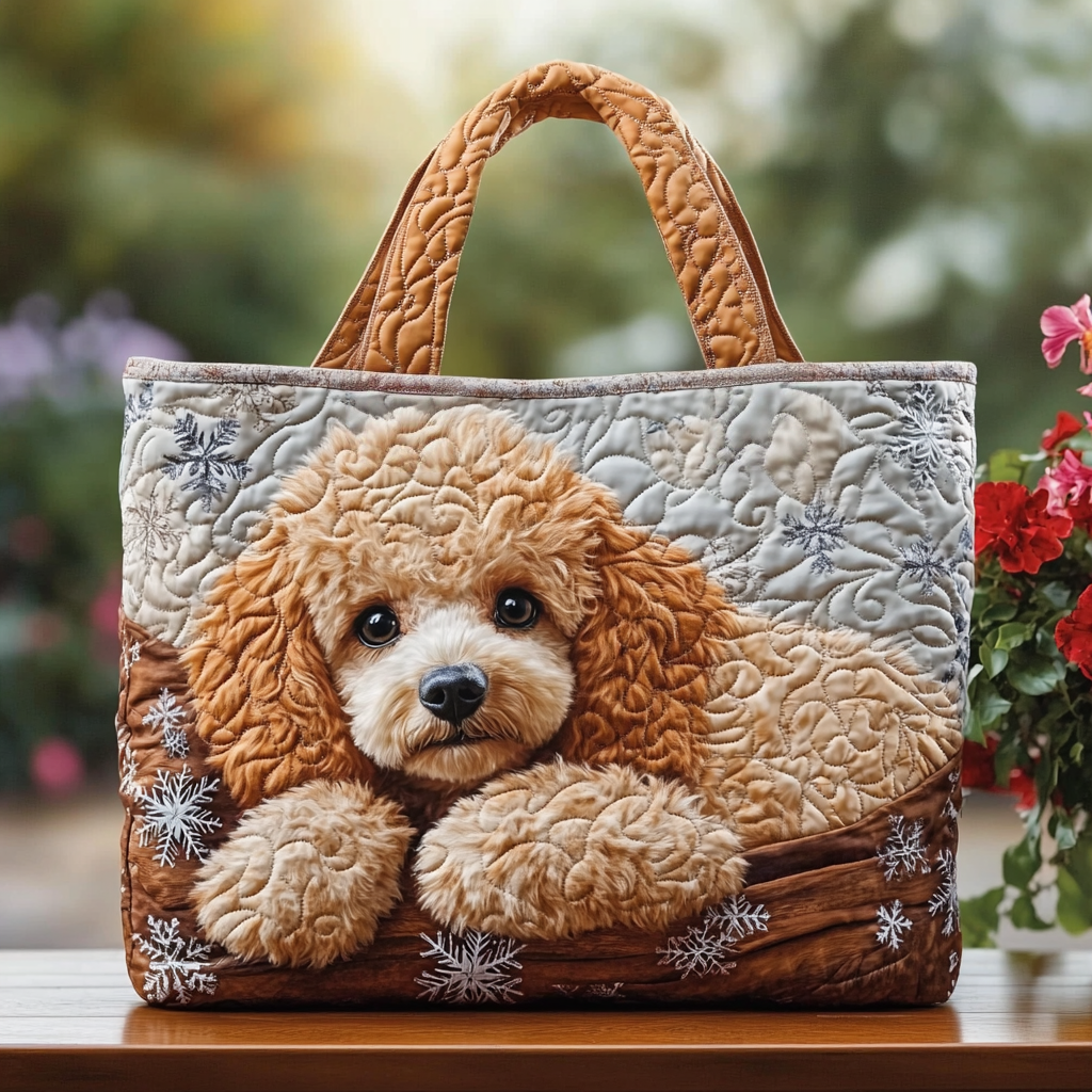 Darling Poodle Quilted Tote Bag NCU0DK10120