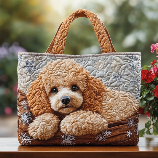 Darling Poodle Quilted Tote Bag NCU0DK10120