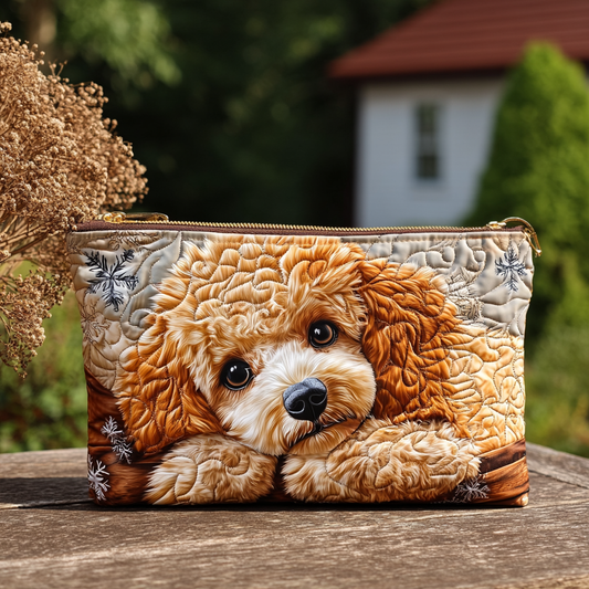 Darling Poodle Quilted Zipper Pouch NCU0DK10120