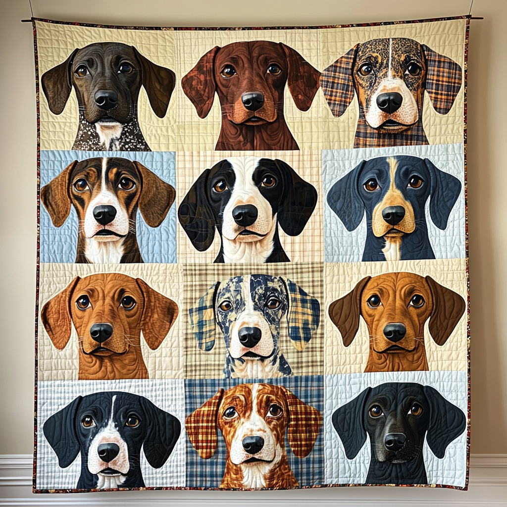 Dashing Dachshunds Quilted Blanket NCU0DK408