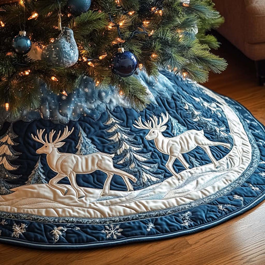 Dashing Deer Christmas Quilted Tree Skirt NCU0NT11082