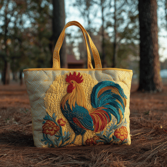 Dawn Rooster Quilted Tote Bag NCU0TH2823