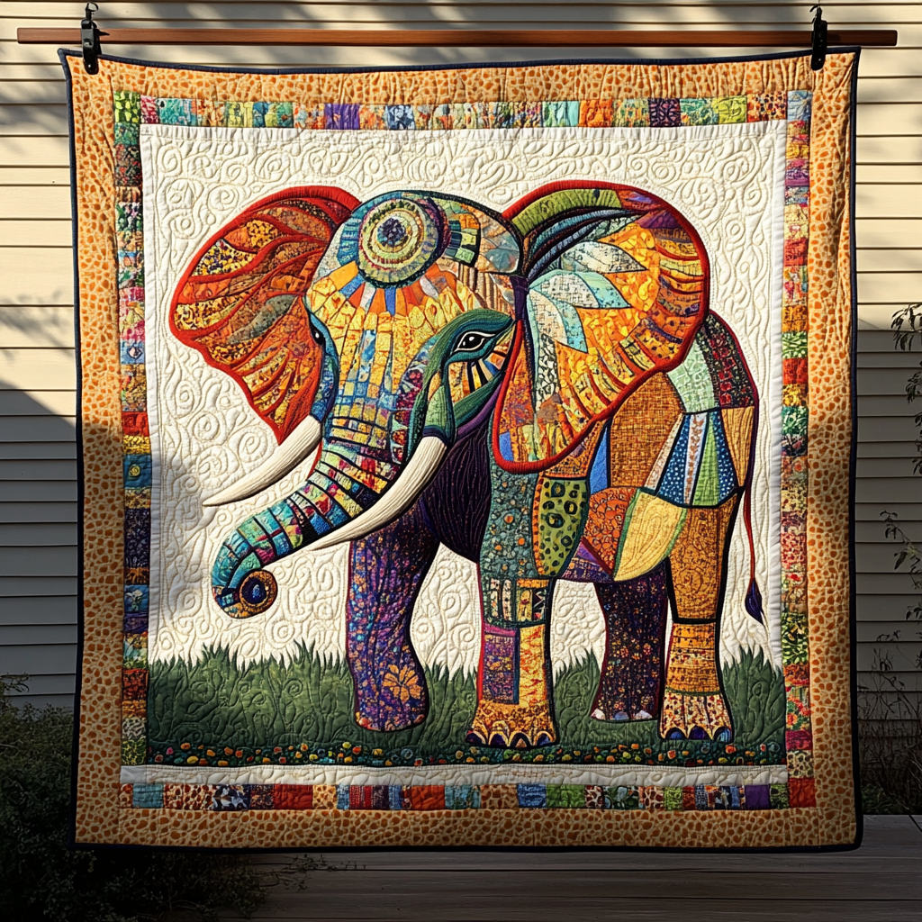 Dawn's Elephant Quilted Blanket NCU0NT199