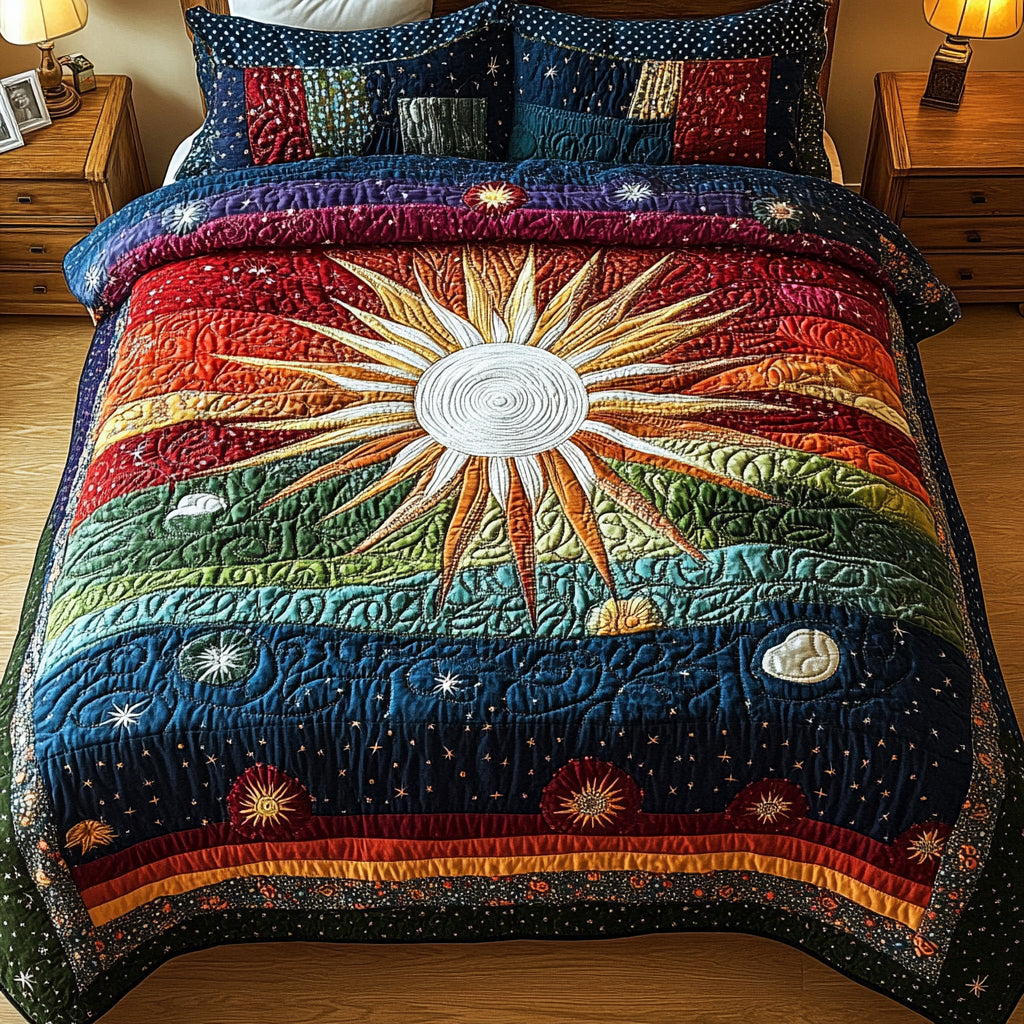 Daylight Charm 3-Piece Quilted Bedding Set NCU0VL835