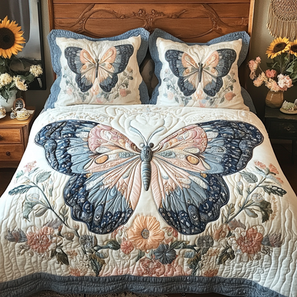 Dazzling Flutter 3-Piece Quilted Bedding Set NCU0VL1636