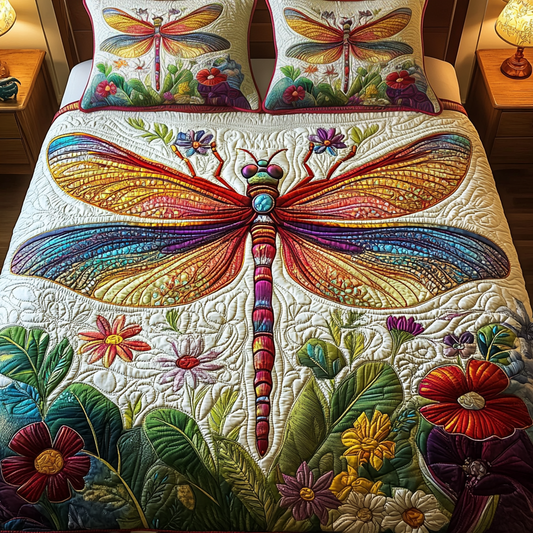 Dazzling Wings 3-Piece Quilted Bedding Set NCU0VH1180
