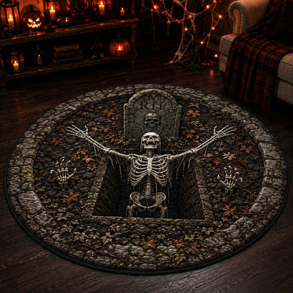 Death Awakening Quilted Round Mat NCU0TD2885