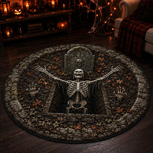 Death Awakening Quilted Round Mat NCU0TD2885