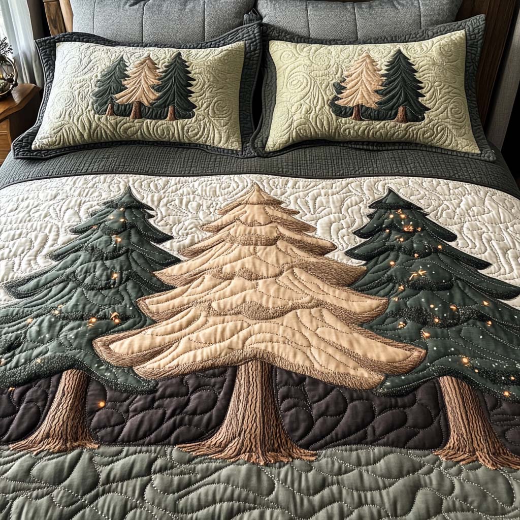 December Sparkle 3-Piece Quilted Bedding Set NCU0NT11019