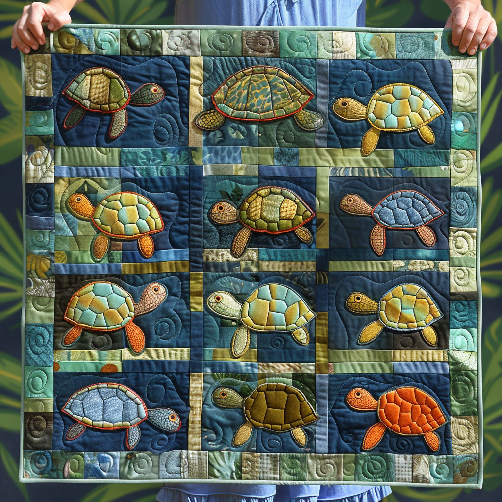 Deep Sea Turtle Dance Quilted Blanket NCU0TL330