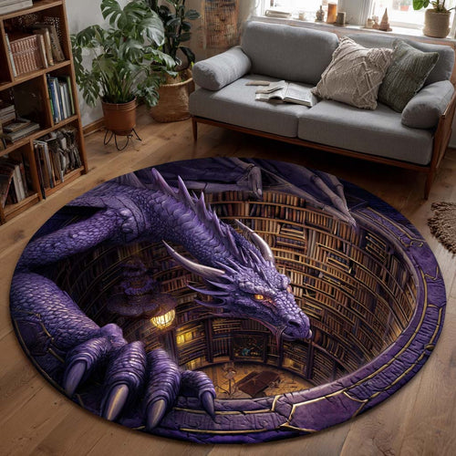 Deep Abyss Dragon Round Carpet NCU0HH1913