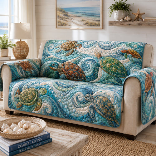 Deep Azure Navigators Quilted Sofa Cover NCU0VL3935