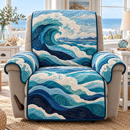 Deep Blue Current Quilted Sofa Cover NCU0DV10364