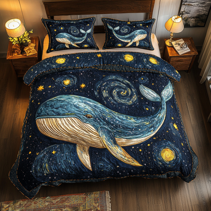 Deep Blue Drift 3-Piece Quilted Bedding Set NCU0DK5050