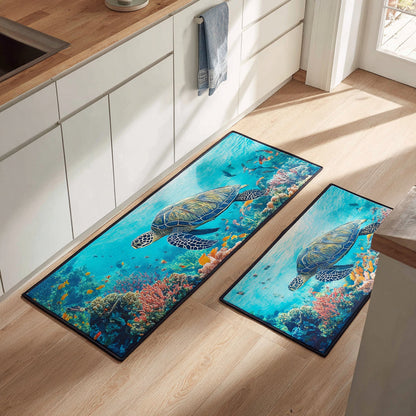 Deep Blue Glide Kitchen Area Rug NCU0DV8225