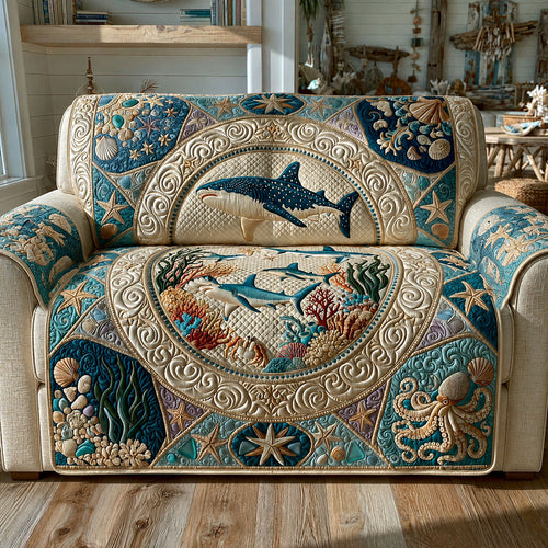Deep Blue Journey Quilted Sofa Cover NCU0PT11980