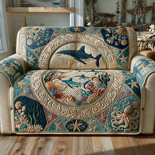 Deep Blue Journey Quilted Sofa Cover NCU0PT11980