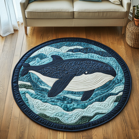 Deep Blue Majesty Quilted Round Mat NCU0DK5753