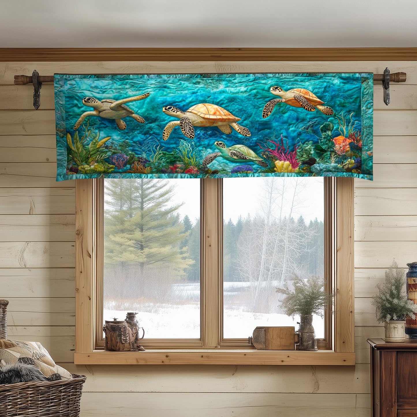 Deep Blue Odyssey Quilted Valance NCU0NT4484