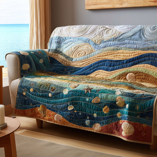 Deep Blue Quilted Sofa Cover NCU0NT11784