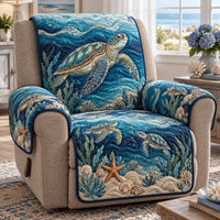 Deep Blue Sea Turtle Quilted Sofa Cover NCU0DV10341