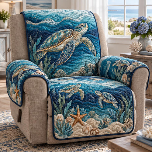 Deep Blue Sea Turtle Quilted Sofa Cover NCU0DV10341