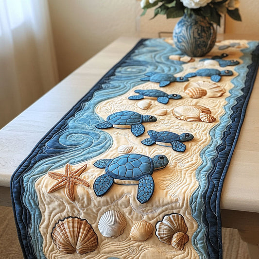 Deep Blue Spirit Quilted Table Runner NCU0NT2567