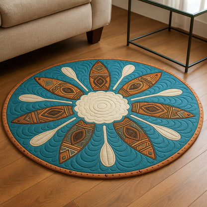 Deep Current Quilted Round Mat NCU0PT7118