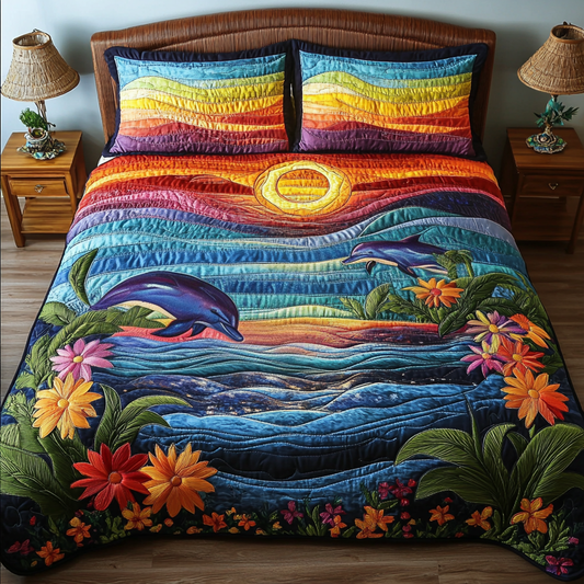 Deep Dive 3-Piece Quilted Bedding Set NCU0DK6804
