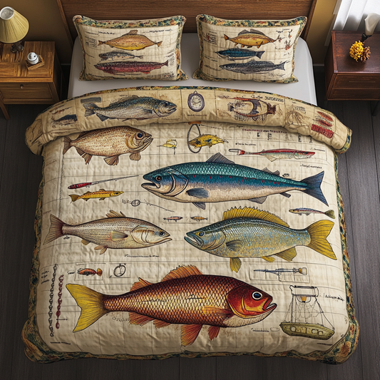 Deep Dive 3-Piece Quilted Bedding Set NCU0VL2266
