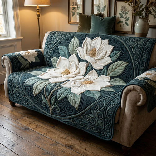 Deep Forest Magnolia Quilted Sofa Cover NCU0TV1567