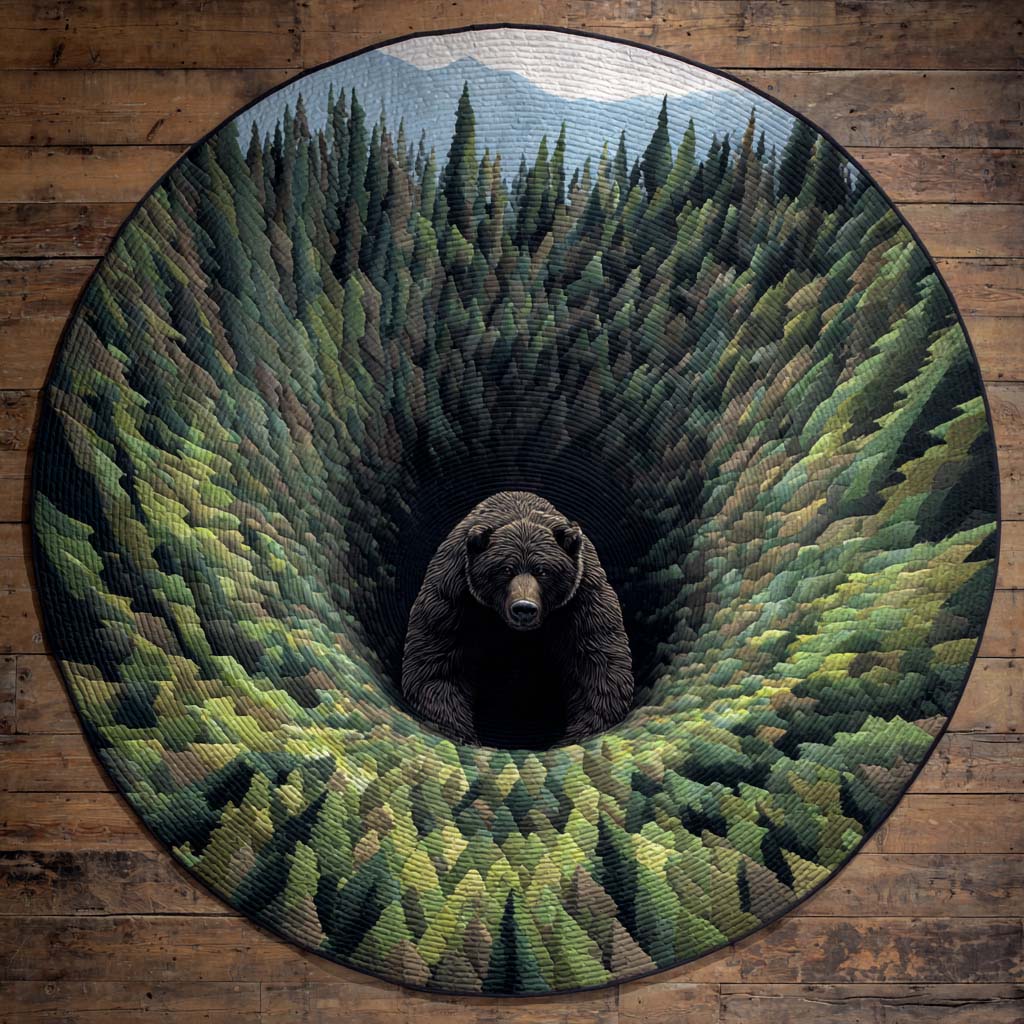 Deep Forest Quilted Round Mat NCU0XD1078