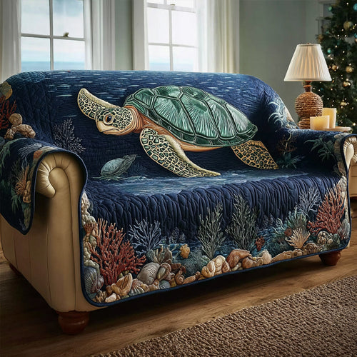 Deep Ocean Quilted Sofa Cover NCU0HH1678