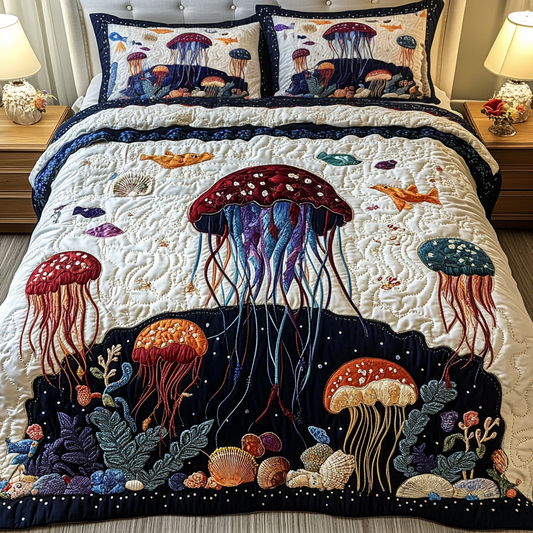 Deep Sea Drift 3-Piece Quilted Bedding Set NCU0DK2376