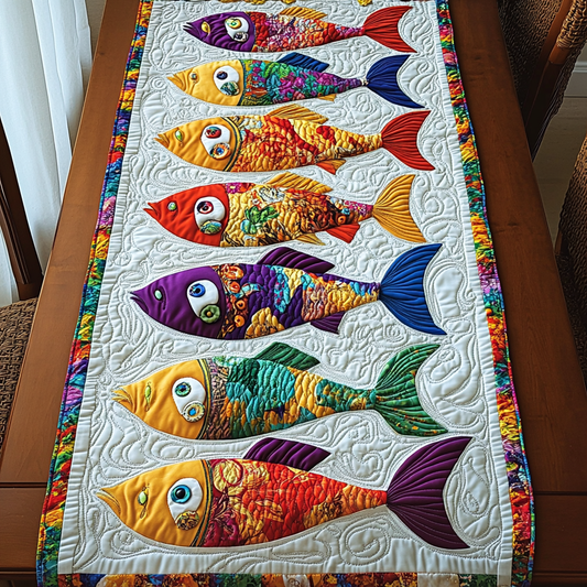 Deep Sea Fish Quilted Table Runner NCU0DK7738