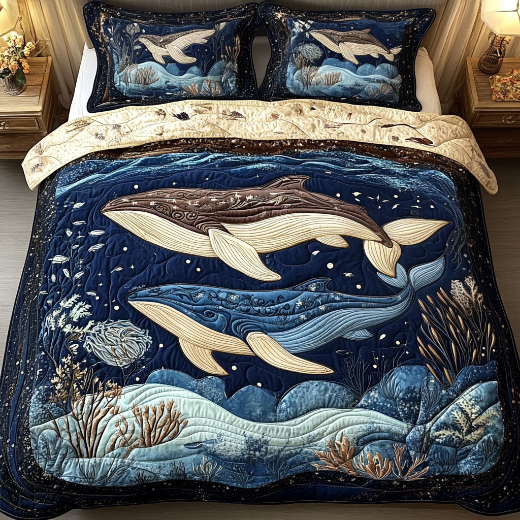 Deep Sea Harmony 3-Piece Quilted Bedding Set NCU0NT2862