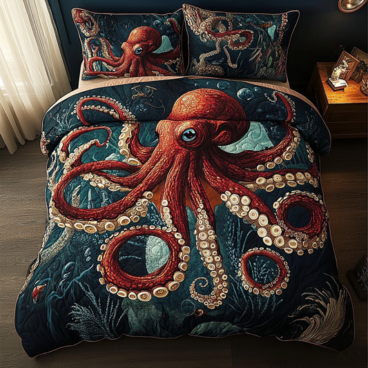 Deep Sea Majesty 3-Piece Quilted Bedding Set NCU0DV3758