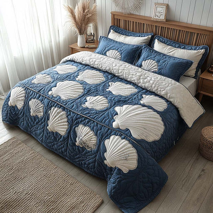 Deep Sea Shells 3-Piece Quilted Bedding Set NCU0XD2238