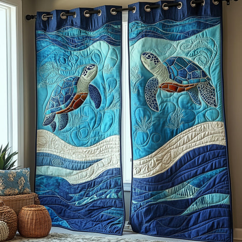 Deep Sea Slow Quilted Curtains NCU0NT10977