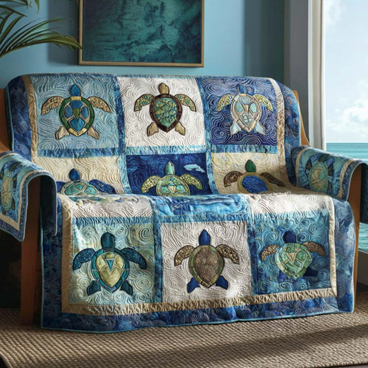 Deep Sea Turtle Quilted Sofa Cover NCU0NT11687