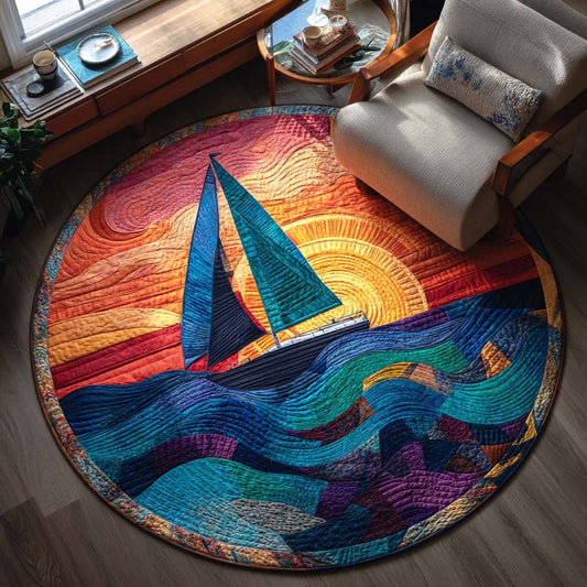 Deep Tide Quilted Round Mat NCU0TD128