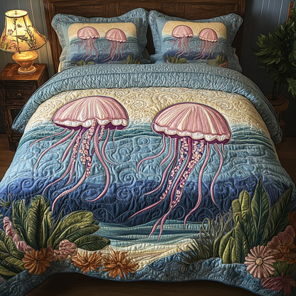 Deep Waters 3-Piece Quilted Bedding Set NCU0VH4168