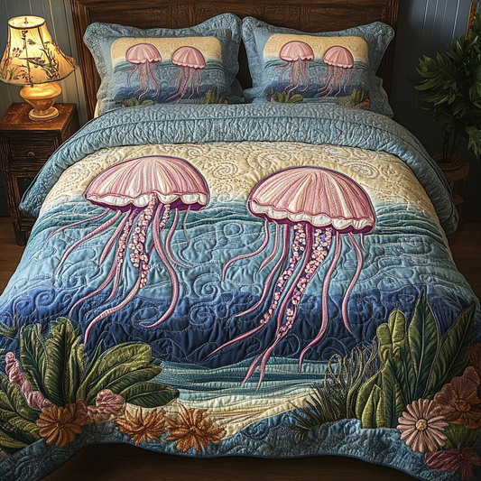 Deep Waters 3-Piece Quilted Bedding Set NCU0VH4168