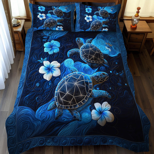 Deep Waters Drift 3-Piece Quilted Bedding Set NCU0PT2804