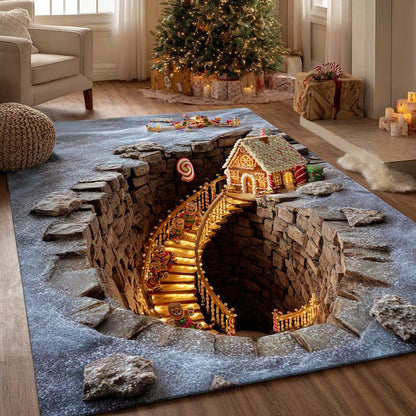 Deep Winter Cabin Descent Area Rug NCU0XD1962