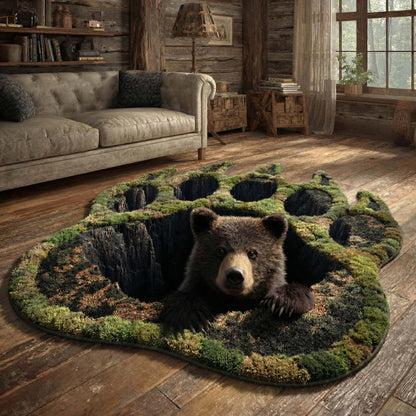 Deepwood Bear Custom Shape Area Rug NCU0HH1967