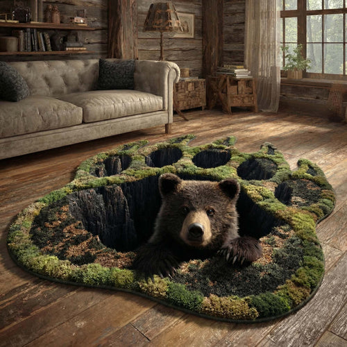 Deepwood Bear Custom Shape Area Rug NCU0HH1967