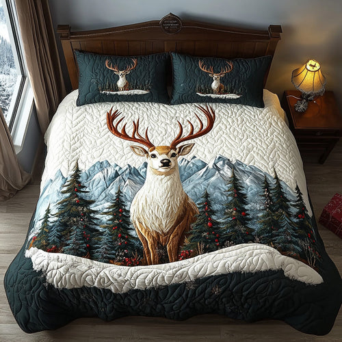 Deer Guard 3-Piece Quilted Bedding Set NCU0DV7556